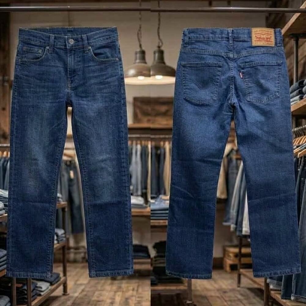 Levi's 511 Boys 12 Reg Blue Denim Slim Fit Adjustable Waist Jeans 26x27